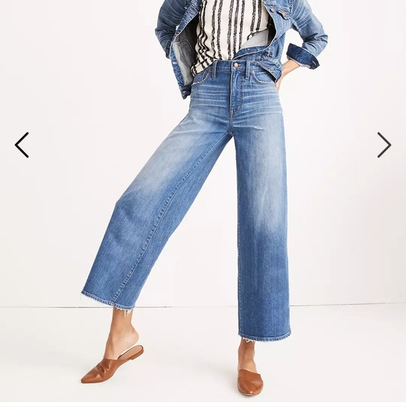 Madewell Denim - Madewell Wide-Leg Crop Jeans - 25